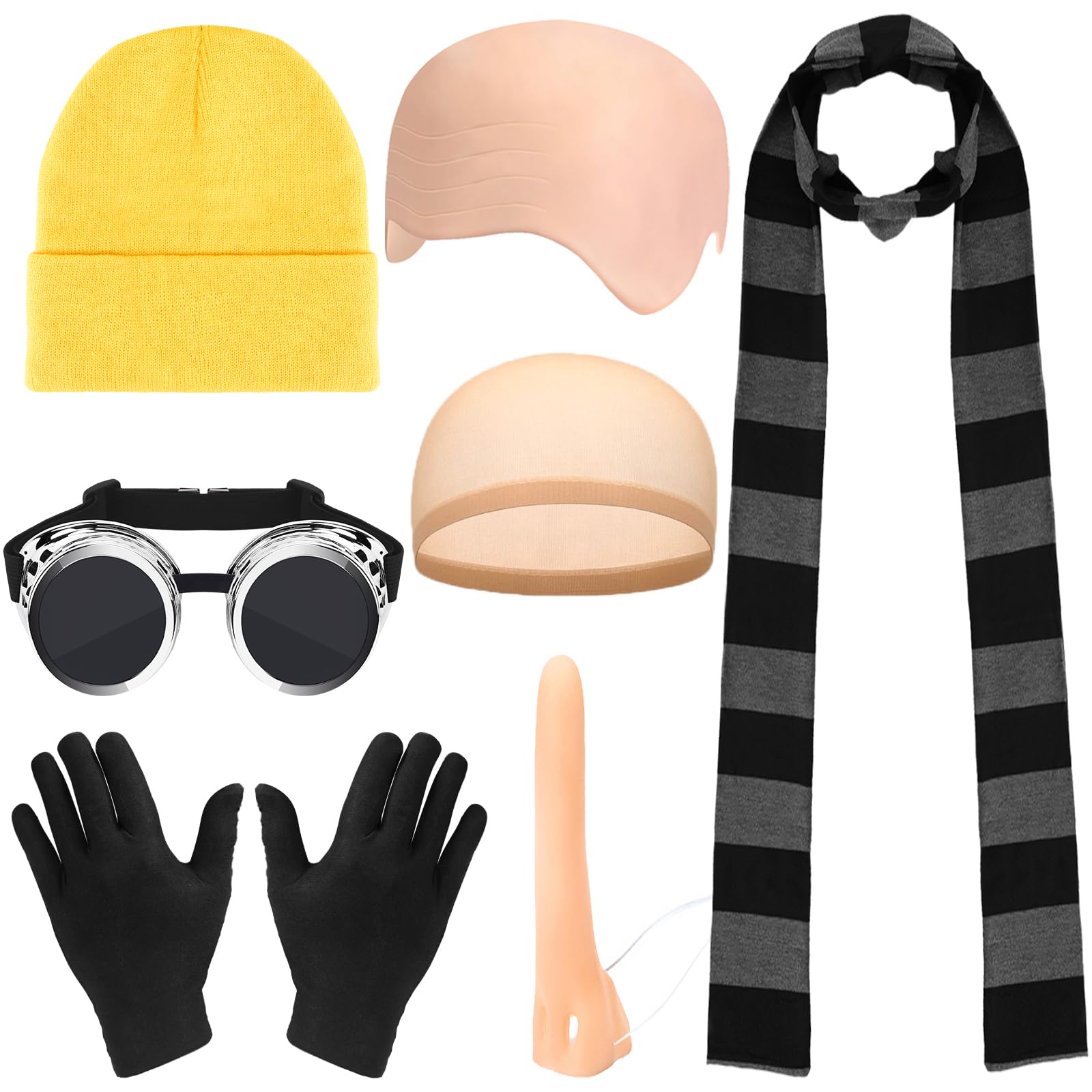 KMLGY 7 PCS Adults Yellow Costume Accessories