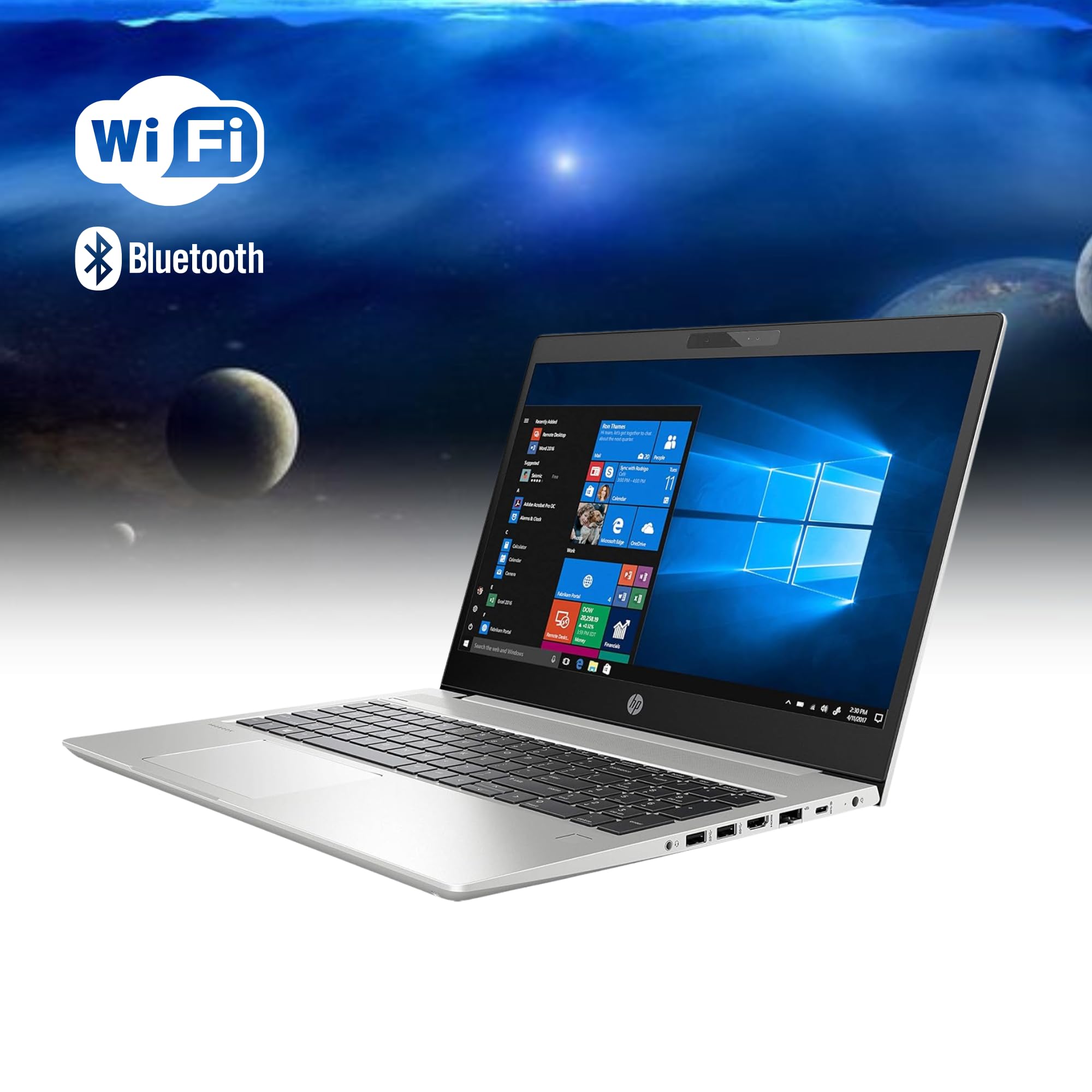 HP ProBook 450 G6 - Pc Portatile Notebook 15,6" - Intel Core i5-8265U- Ram 8GB, SSD 256 GB, Tastiera QWERTY, Win11 Pro Pornto All'uso (Ricondizionato)