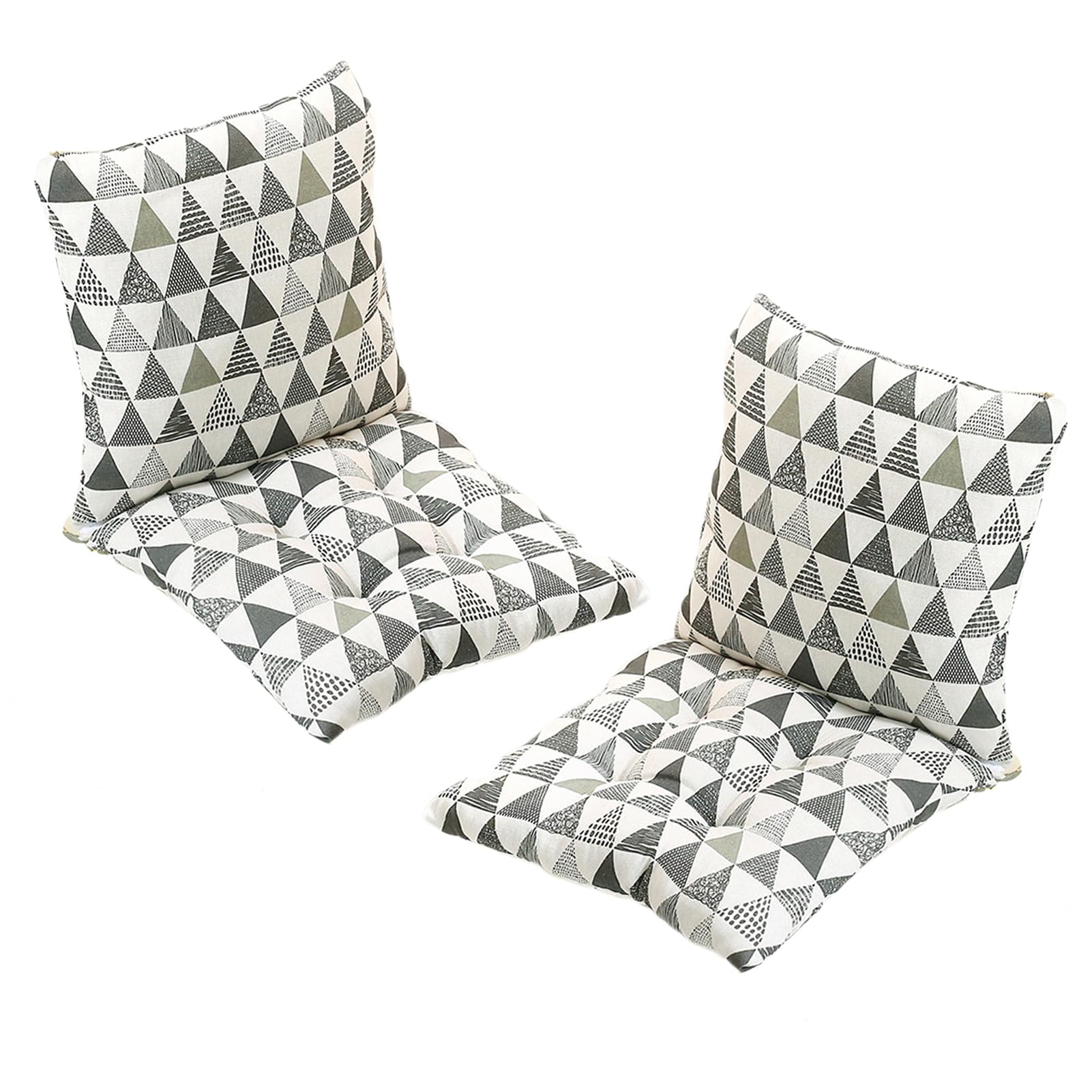 GOZYLA Set Of 2 Garden Chair Cushions With Back Cushion 45 X 90 X 8cm High Back Cushion Chair Cushion for Outdoors and Indoors(Black 1)