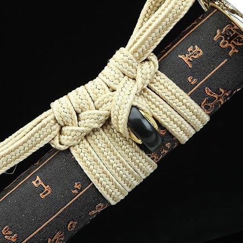 Miniatura 5 de Tanto Sword Handmade Full Tang Clay Templado T10 Steel Short Japanese Katana Real Hamon Samurai kendo Tesoro aburrido Wakizashi Rojo Negro Azul