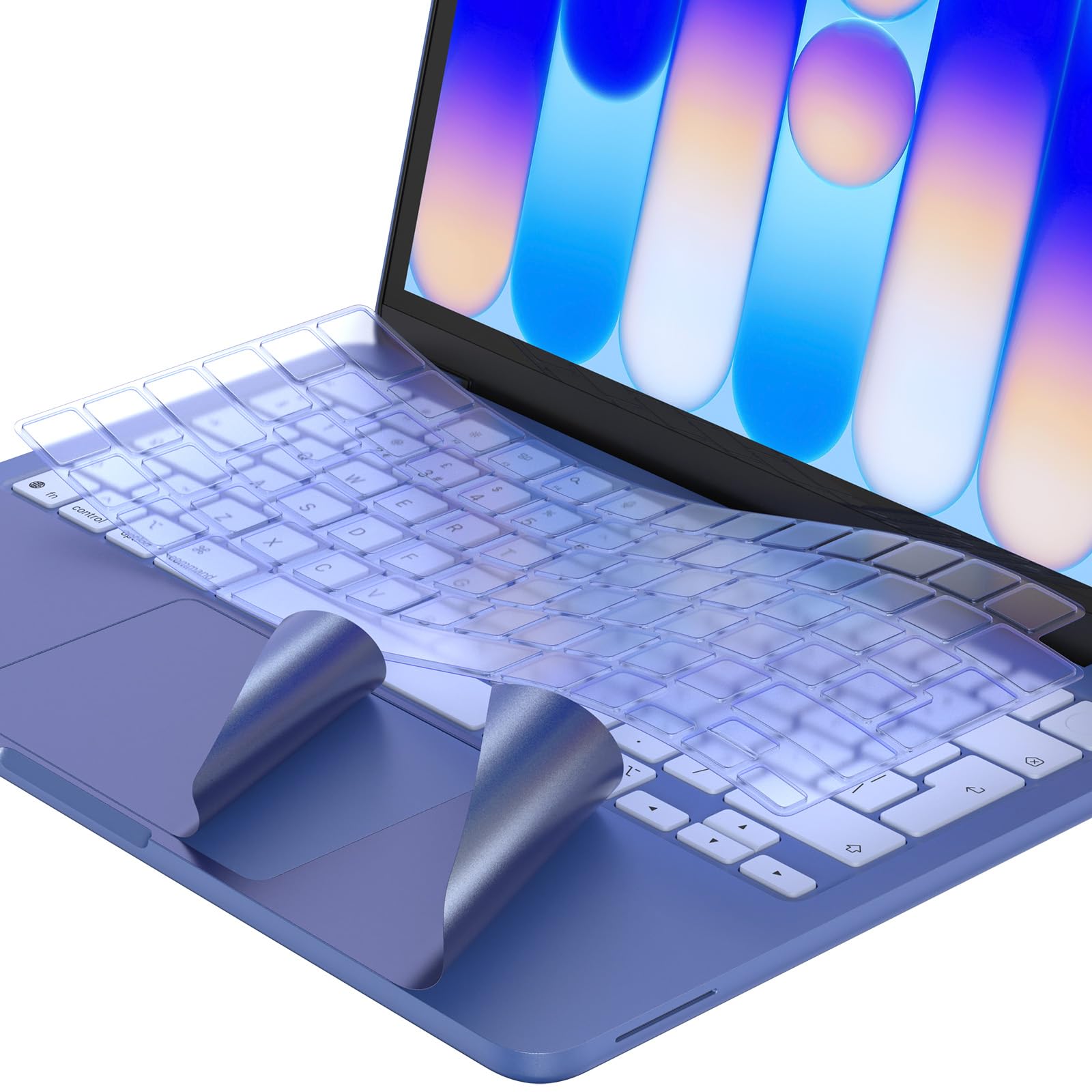 EooCoo Ultrafino Protector de Teclado Compatible con MacBook Neo de 13 Pulgadas (2026), Chip A3404 A18 Pro [Color Oficial 100% Idéntico], Diseño EU con Reposamanos y Protector de Trackpad - Índigo