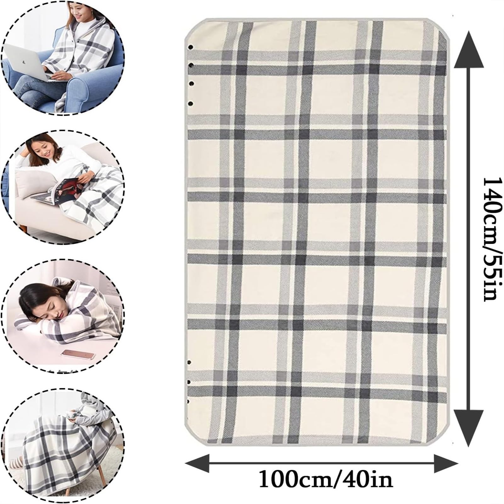 Poncho para Silla de Ruedas con Forro Polar Resistente al Viento y Capucha para Adultos, Manta de Viaje Reutilizable, Manta portátil con Capucha para Personas Mayores (Verde, 80 x 130 cm)