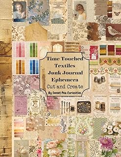 Time Touched Textile Junk Journal Ephemera: Cut and Create