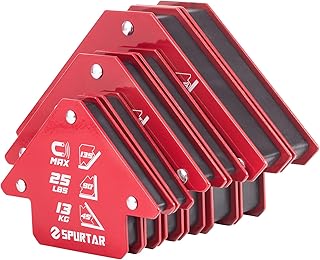 Spurtar Welding Magnets 6pcs, 75lbs 50lbs 25lbs Welding Magnets and Clamps, Heavy Duty Magnetic Holder Tools and Accessories 45°, 90°, 135° Angle