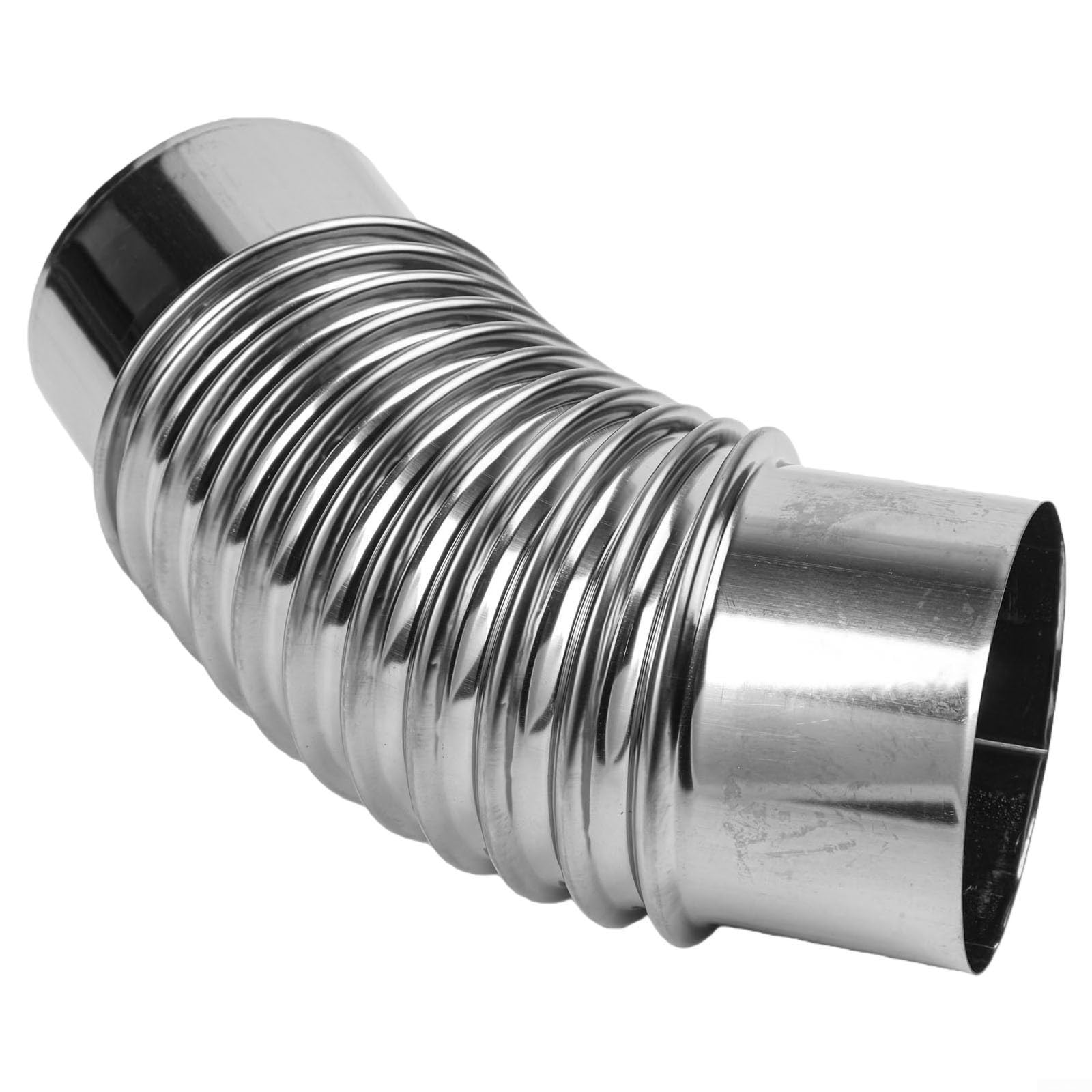 Tubo a gomito in acciaio inox a 45 gradi per camini a legna, stufe da campeggio, forni da forno e sistemi di ventilazione dello scaldabagno a gas (80 mm) - 2