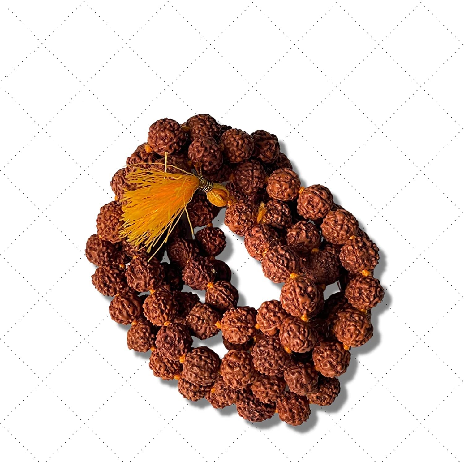 Present's Certified Original Panch Mukhi Rudraksha Mala in 108+1 Beads (5 mm, Brown)-image-19