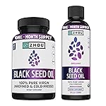 ZHOU Black Seed Oil & Capsules - Black Cumin Seed Oil Cold Pressed, Pure Unrefined Nigella Sativa, Premium Supplement for Health, Hair & Skin - 8 fl oz Bottle & 60 Capsules