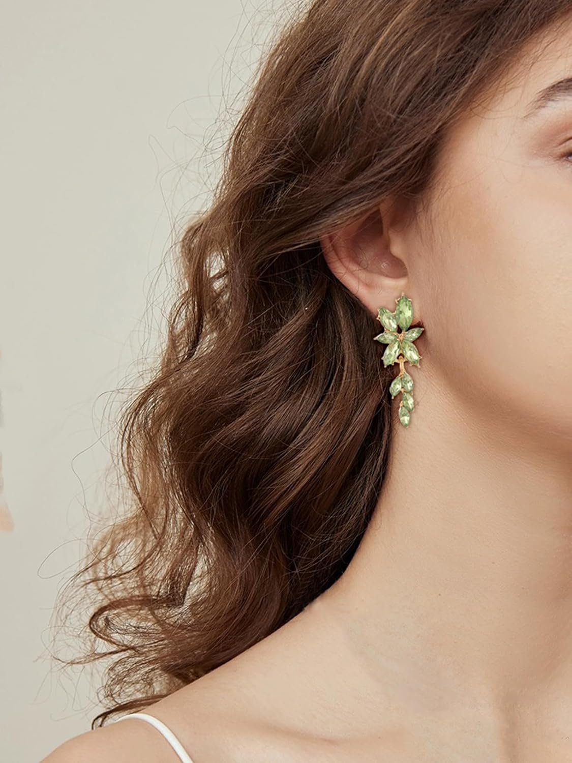 ATIMIGO Elegant Rhinestone Dangle Earrings Marquise Crystal Wedding Bridal Earrings for Brides Bridemaids Formal Prom Statement Drop Earrings for Women