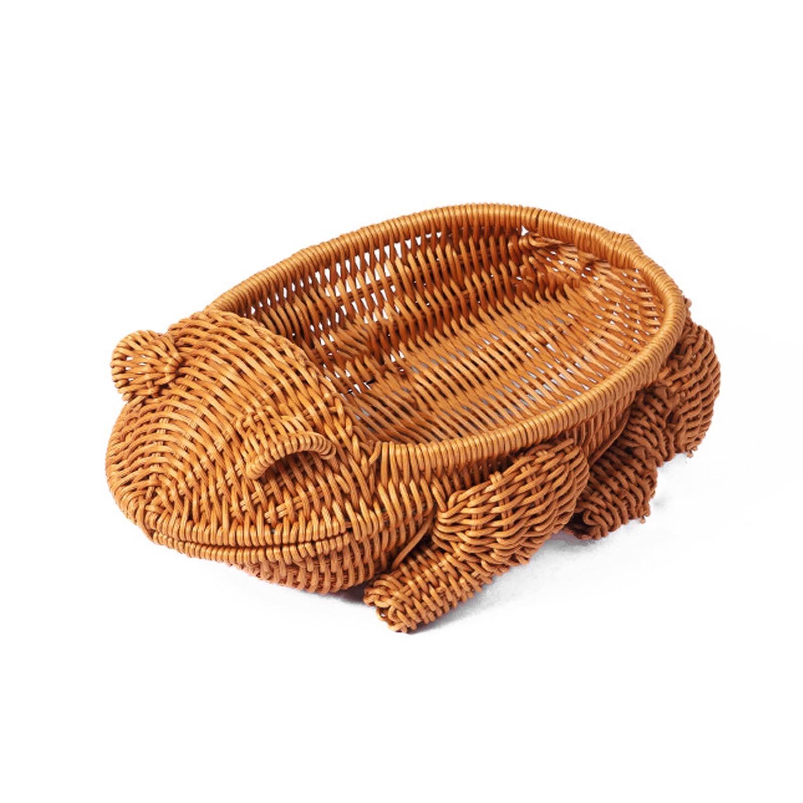 ordinarYone Creative Animal Designs Fruit Basket for Home Storage Imitating Rattan Weave PP Materials