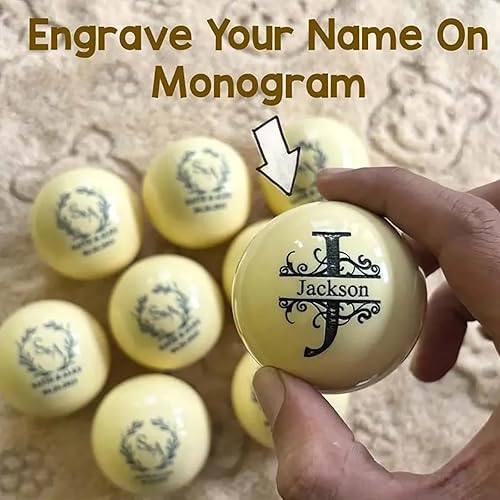 Miniatura 9 de Bola de billar grabada personalizada con nombre, bola de monograma personalizada, bola de billar única para entusiastas del billar, deportes, regalo
