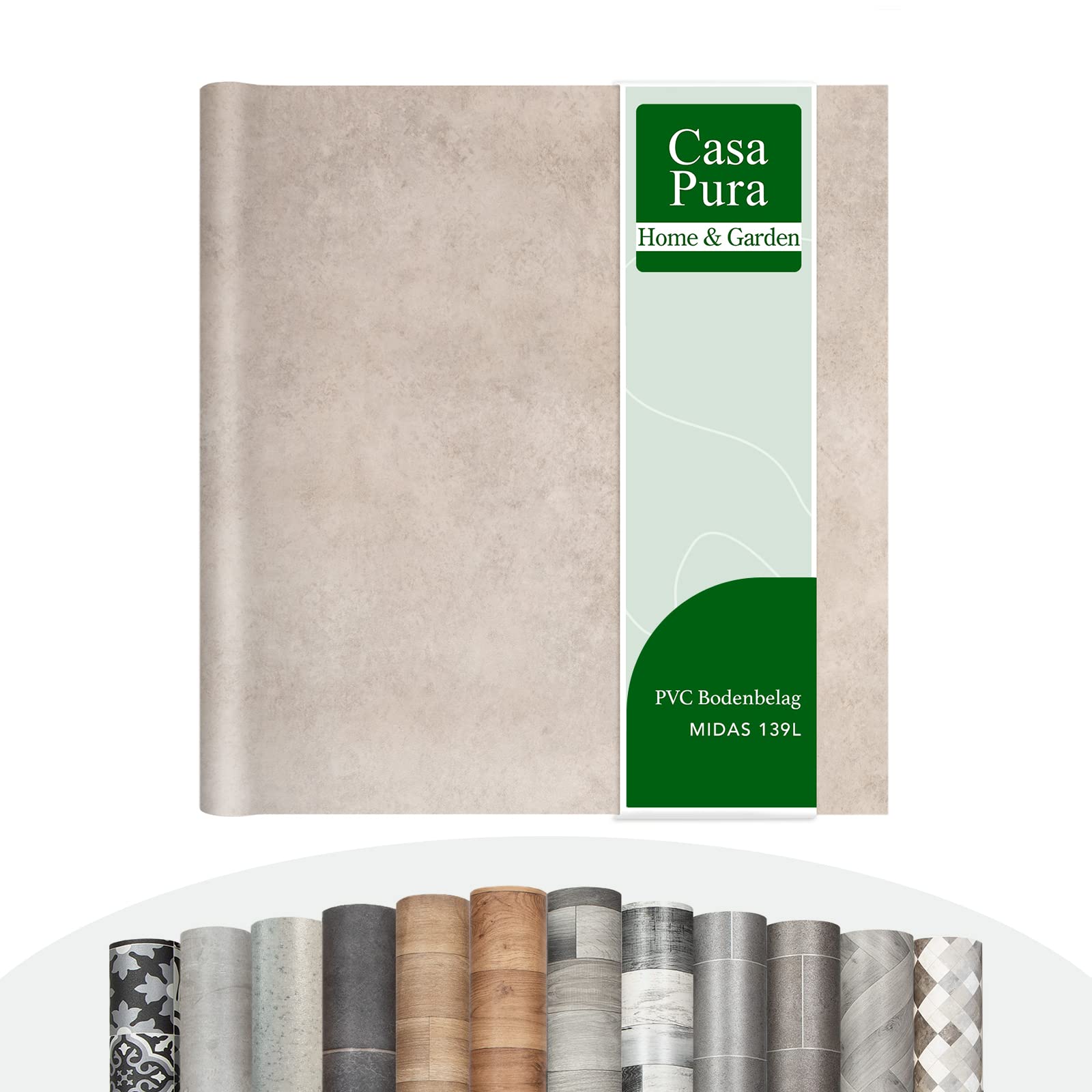 Cushion Vinyl Flooring Rolls by The Metre, Wood Effect, Tile Effect, Stone Effect PVC Flooring, Foam Cushion Lino Floor Covering for Kitchen, Bathroom, Living Room (Midas 139l, 200 x 350 cm) โ image 1