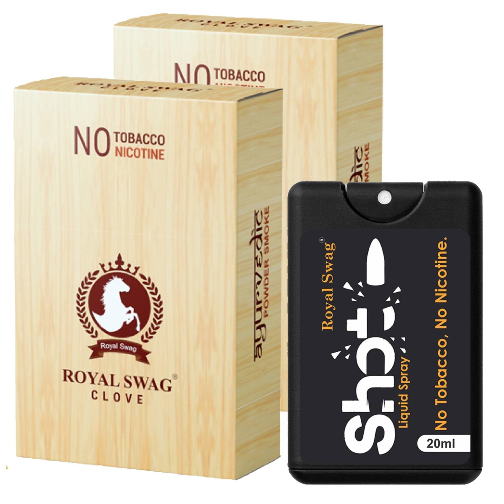 ROYAL SWAG Ayurvedic & Herbal Cigarette, Clove Flavour Smoke for Relieve Stress and Mood Enhance Nicotine Free & Tobacco Free Cigarettes with Shot Helps in Quit Smoking - (20 Sticks, Small Shot -1)-image-45