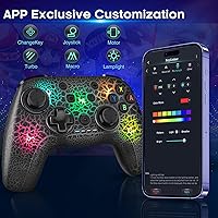 Vista 7 de Controlador de interruptor, controlador inalámbrico Pro para Nintendo SwitchSwitch OLEDSwitch Lite, controlador de interruptor inalámbrico LED