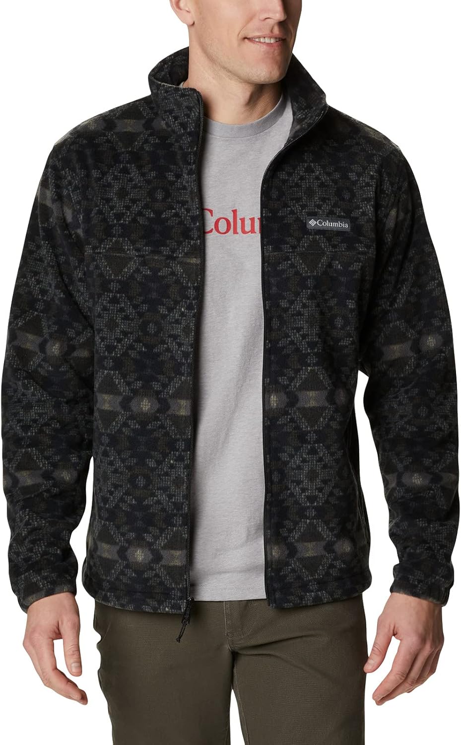 printed fleece jacket