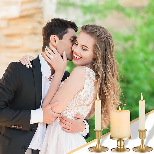 Miniatura 8 de Unity - Portavelas de Unity para bodas, portavelas de metal dorado Unity, juego de 3, portavelas decorativo Unity para ceremonia de boda, centro de