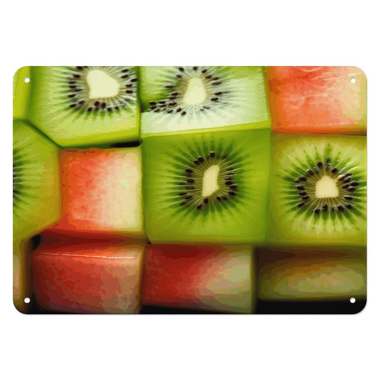 Fekiloot Style Kiwi Watermelon Wall Decor Iron Painting Metal Sign