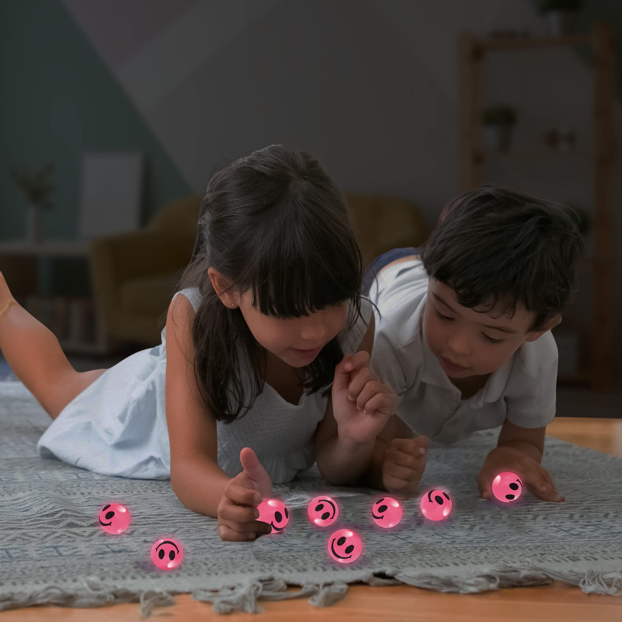 Pllieay 48-Pack Glow In The Dark Bouncing Balls - 27mm Small Bouncy Balls For Kids, Party Favors & Prizes