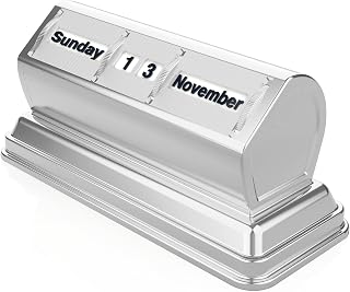 Set Luxury Desk Perpetual Calendar Metal Standing Wedding Anniversary Daily Desktop Perpetual Desk Birthday valentine's day Calendar Display Daily Calendar Home Office Decor Teacher Business Gifts