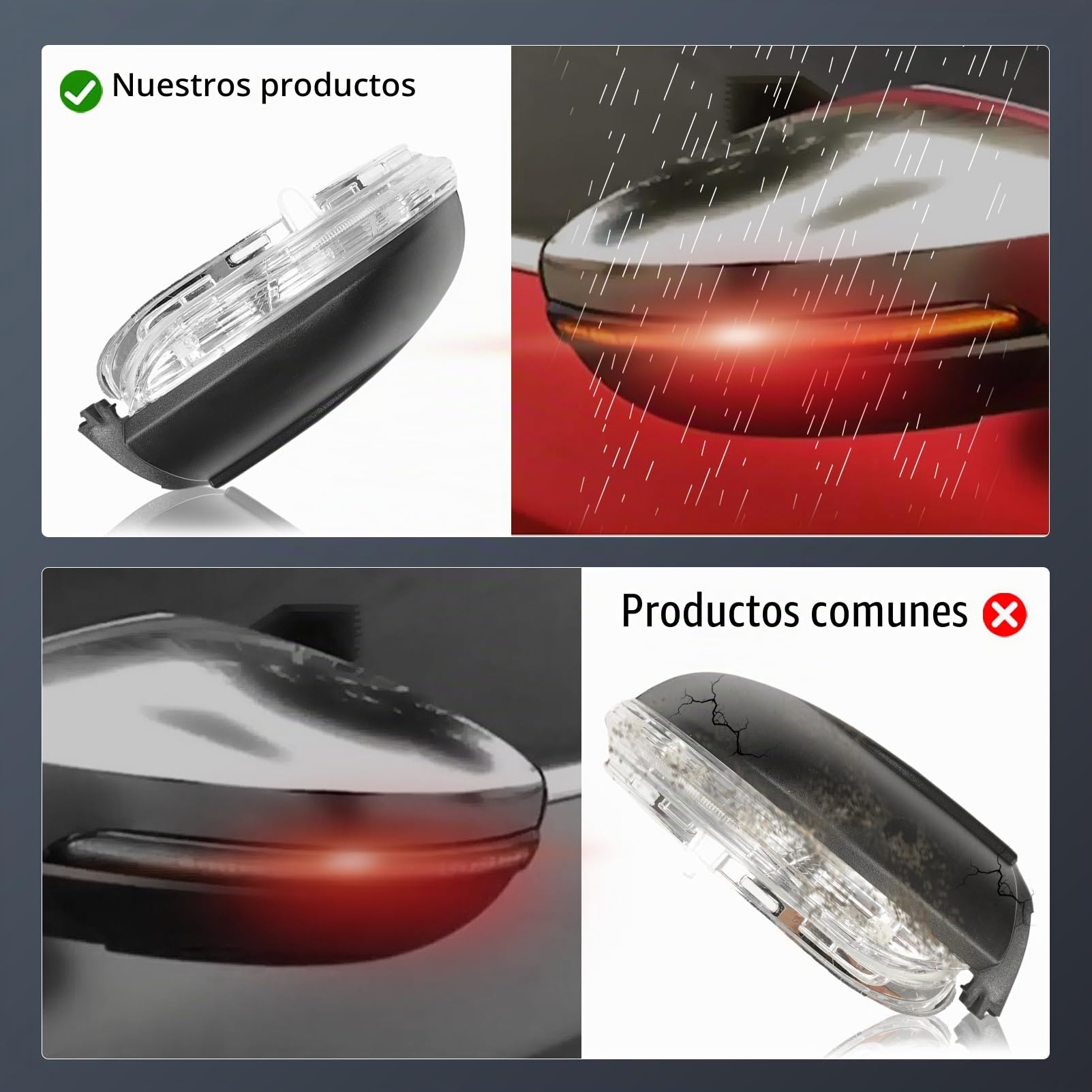 luces retrovisor lateral para Golf 6 MK6/GTI / R20, Intermitentes de espejo retrovisor para Tou-ran 2011-2015 5K0949102 (derecho - lado del pasajero)