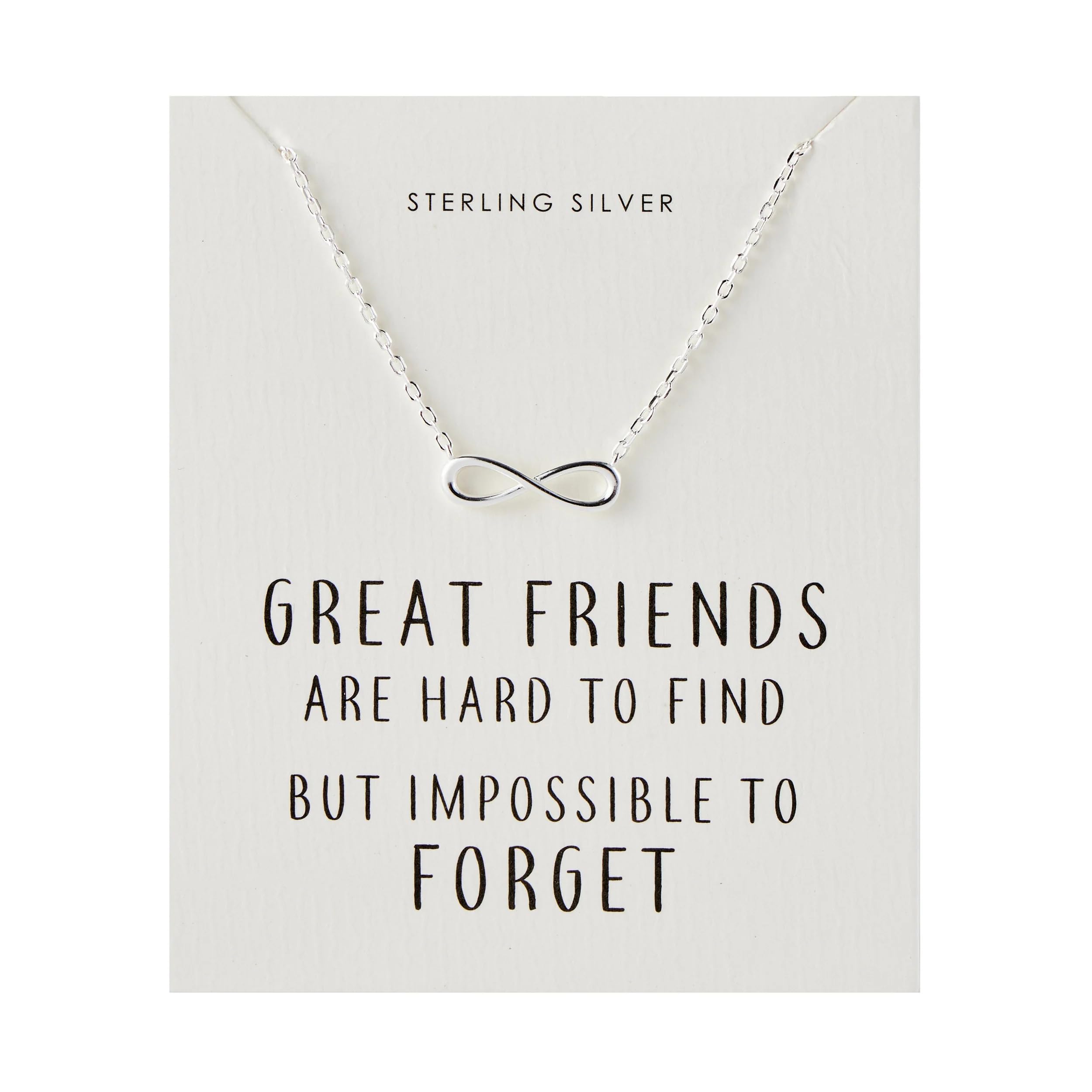 Sterling Silver Infinity Friendship Quote Necklace