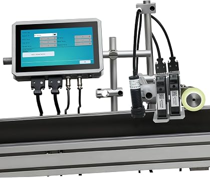 PEKOKO 50.8mm Industrial Automatic Inline Inkjet Printer 2 Inch Batch Coding Machine Printing Numbers,Expiration Date,Times,Variable Text, QR Code,Data Matrix Text,Logo,Barcode