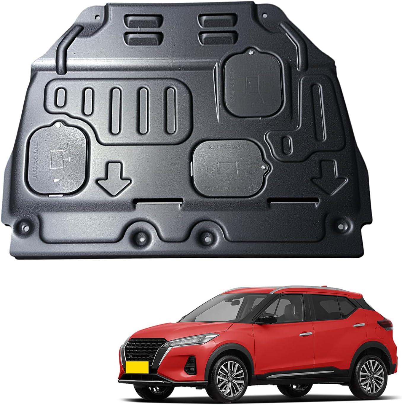 Front Engine Splash Shield Fit for Nissan Kicks 2018-2024, Direct Replacement Engine Splash Guard,Engine Guard for Underbody Protection