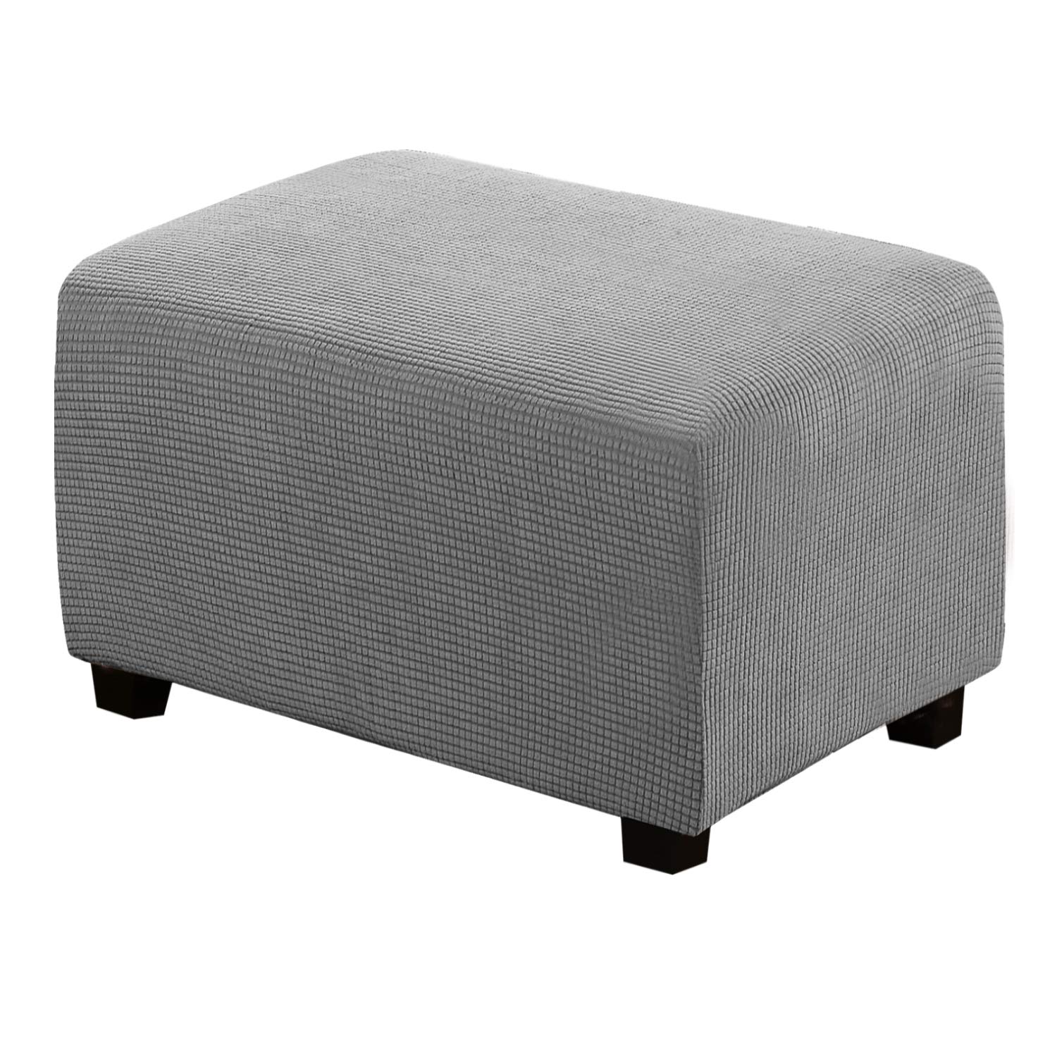 H.VERSAILTEX Ottoman Cover Slipcover Rectangle Fit Length 29"-34" Footrest Sofa Slipcovers Stool Cover Footstool Protector Covers Feature Stretch