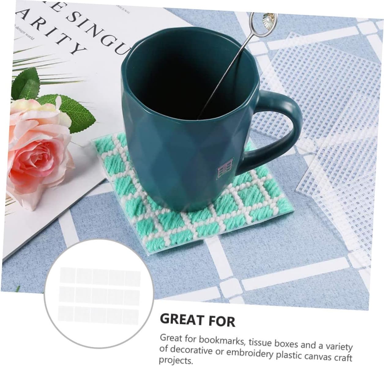 MUELODSIC 25pcs Cross Stitch Mesh Sheets Braided Gasket DIY Plastic Canvas for Craft