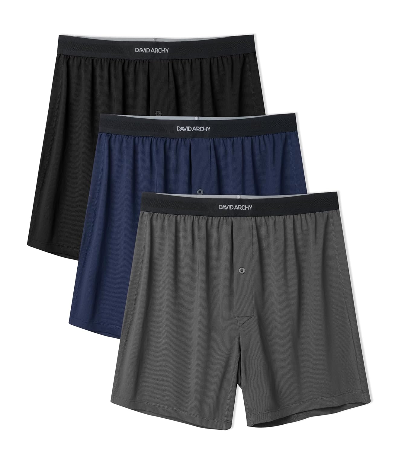 DAVID ARCHY Mens Boxer Shorts Underwear Quick Dry Breathable Mens Boxers Moisture Wicking Boxers for Men 3 or
