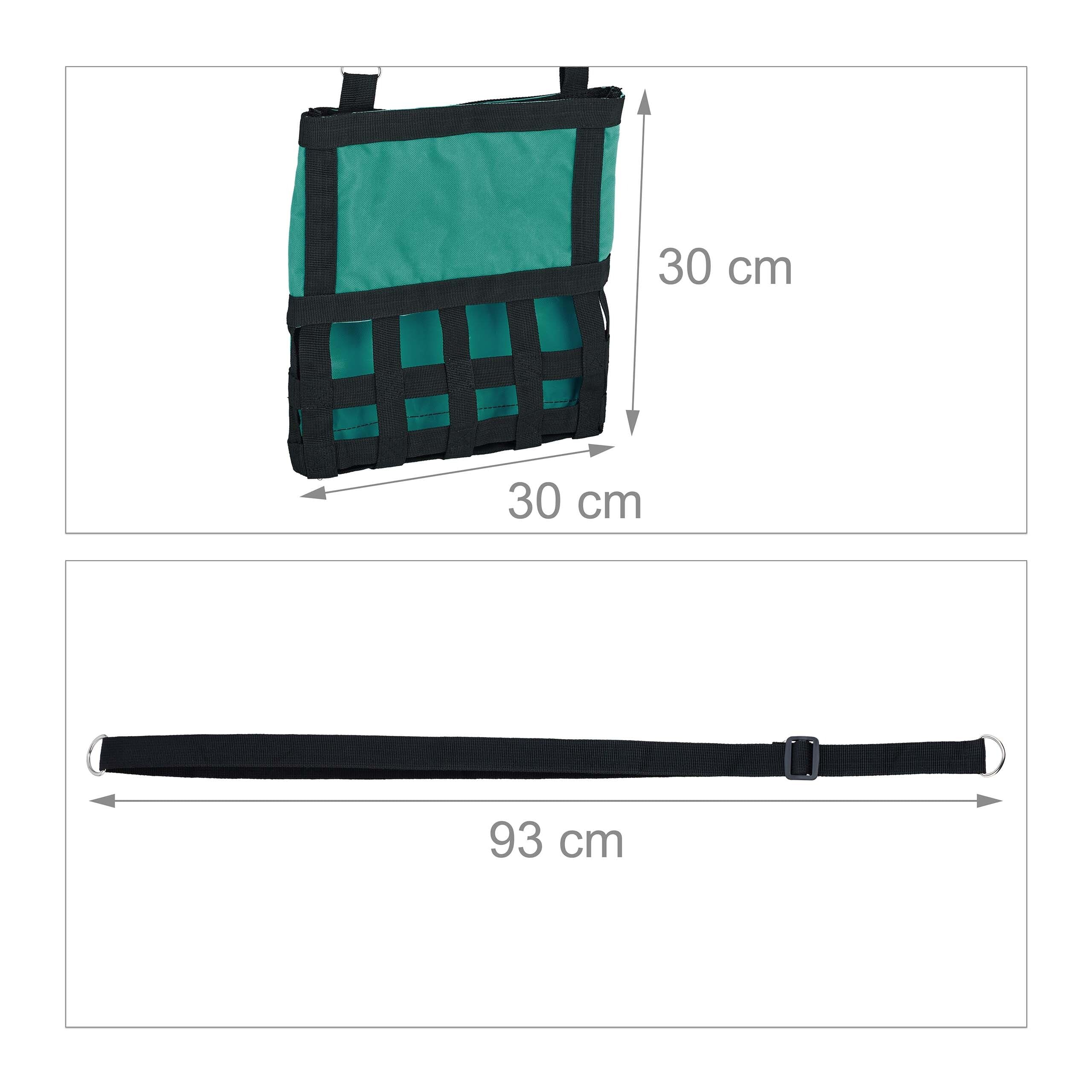 Relaxdays Hay Bag, for Small Animals Rabbits, Guinea Pigs, Straw Storage, Cage Accessories, HxW 30 x 30 cm, Green/Black - Image 4