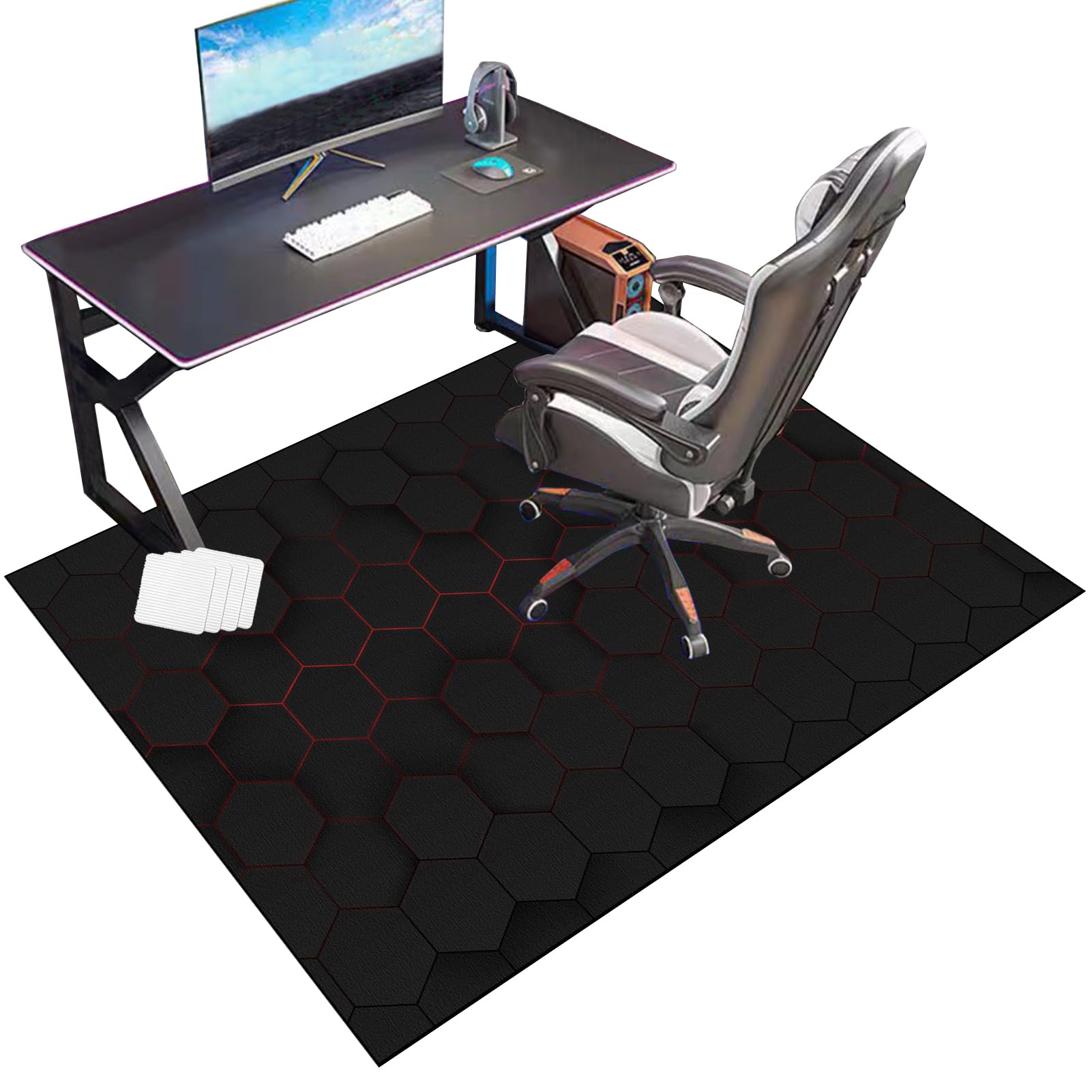 RxueSug Floor Protector Mat for Office Home Computer Gaming Chair Mat Carpet Protector Chair Mat Large Office Chair Mat for Hard Floor Non-slip Desk Chair Mat for Carpet Floors 160 x 180 cm