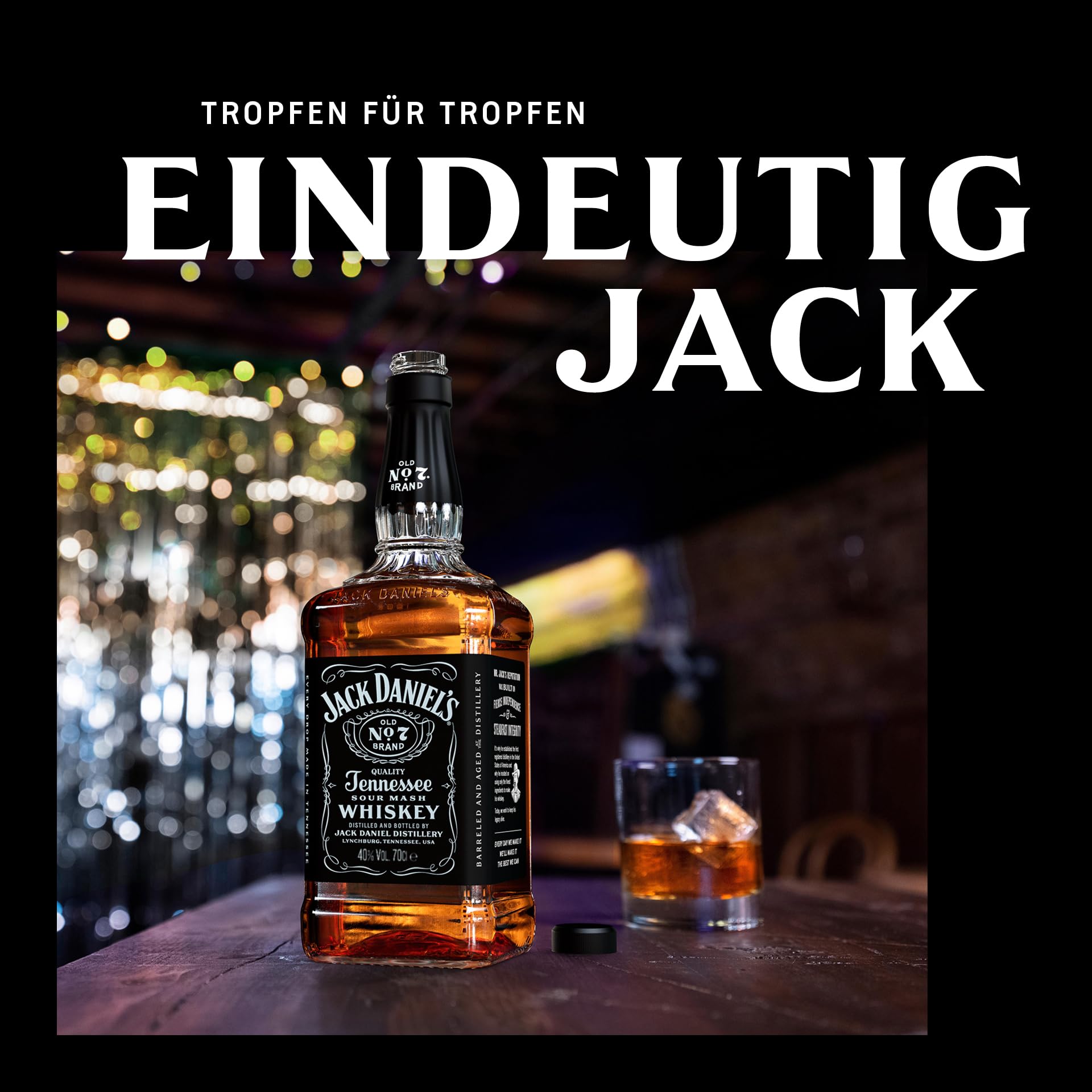 Jack Daniel's Old No. 7 - Tennessee Whiskey - Karamell, Vanille und Noten von Eichenholz - 0.7L/ 40% Vol. Bourbon Whisky