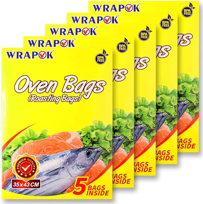 WRAPOK Roasting Cooking Bags Oven Chicken Bag for Meat Poultry Fish