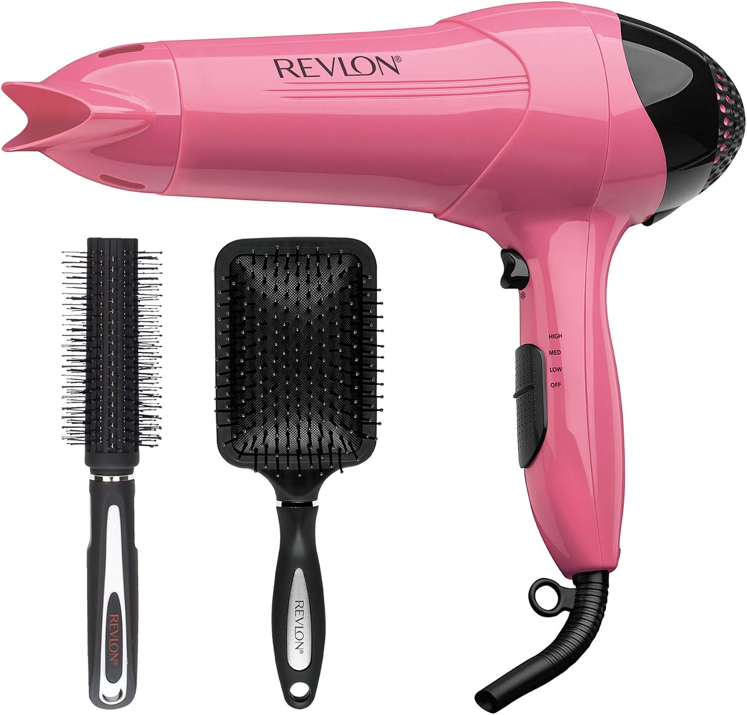 Revlon Revlon set secadora + cepillo paleta + cepillo redondo Rosa/ Negro :  Amazon.com.mx: Belleza