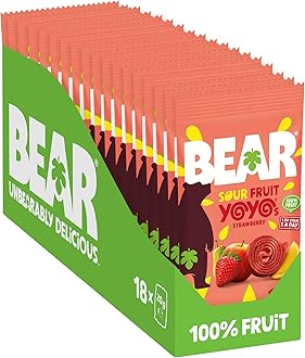 Super Sour Strawberry & Apple Yoyos - Dried Fruit Rolls - Healthy - Vegan - 20g (18 packs)