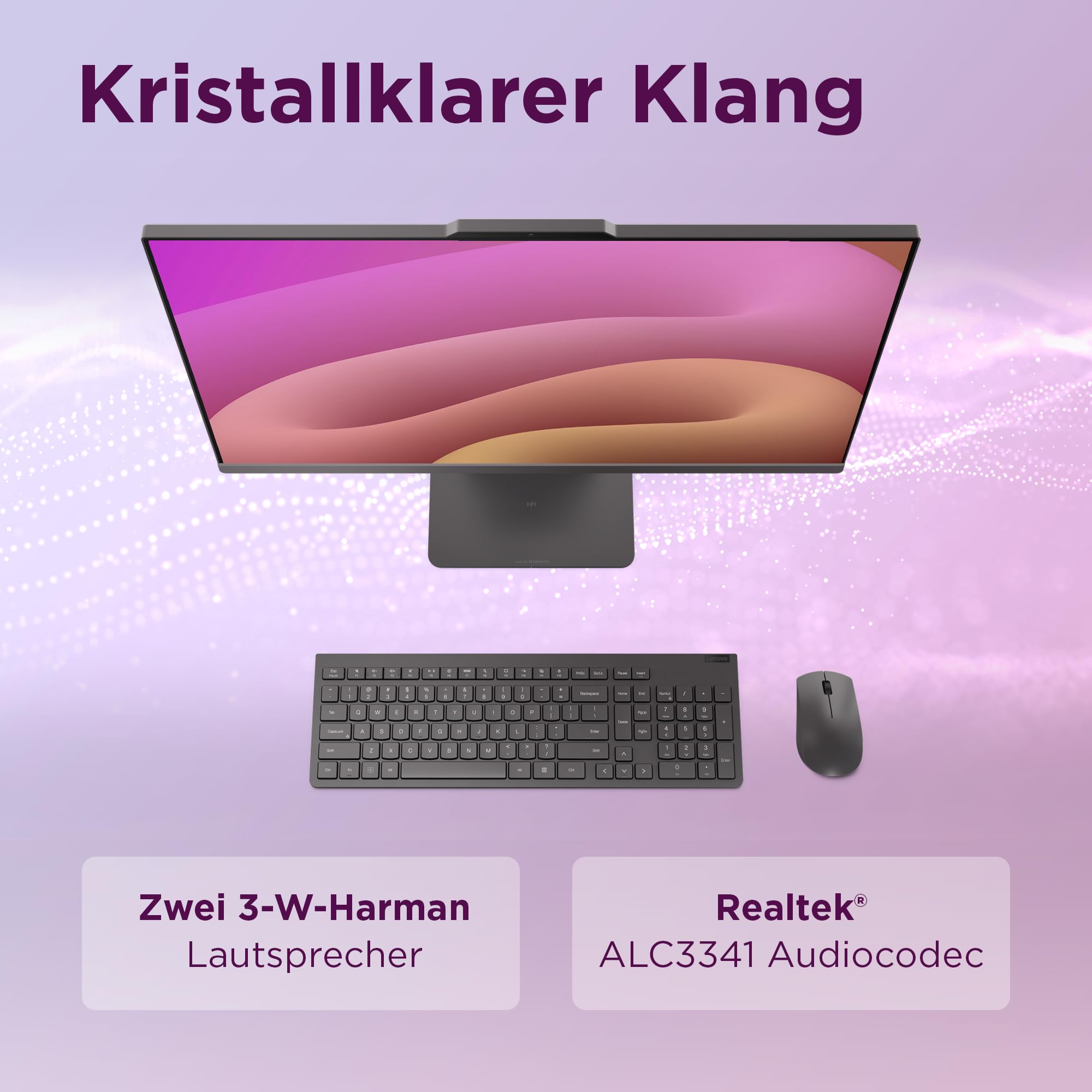 Lenovo IdeaCentre All-In-One PC | 27" Full HD Display | AMD Ryzen 7 250 | 16GB RAM | 1TB SSD | AMD Radeon 780M Grafik | Windows 11 | Inkl. Maus und Tastatur | Grau | 3 Monate Premium Care