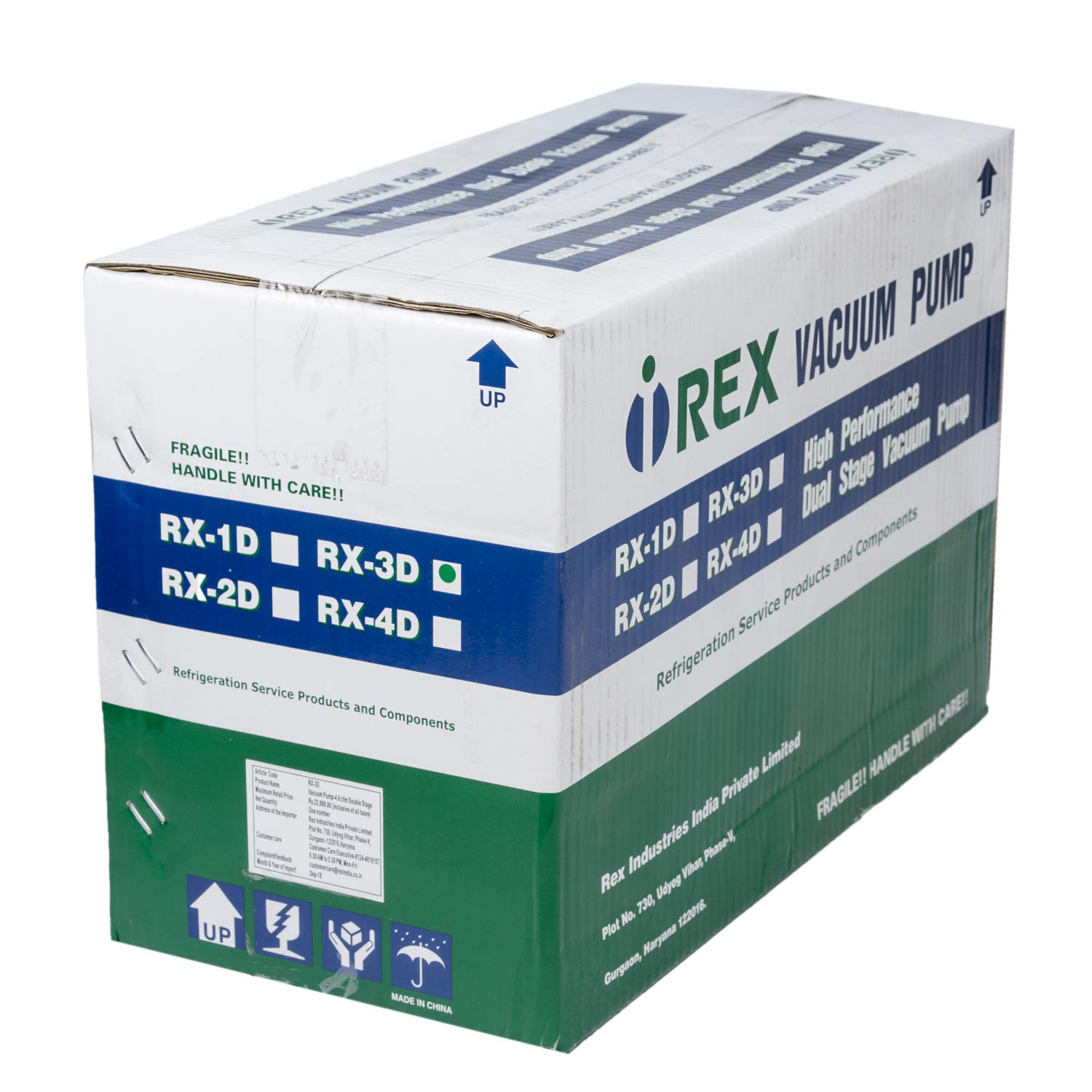 Buy iRex RX3D Double Stage Vacuum Pump with a capacity of 4.6 CFM AC