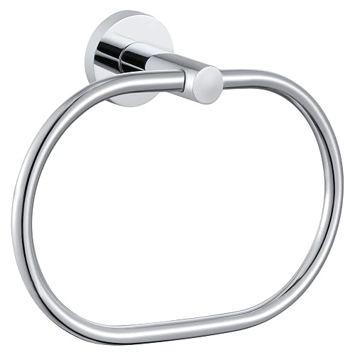 APLusee Hand Towel Ring for Bathroom, Rustproof Stainless Steel, Chrome