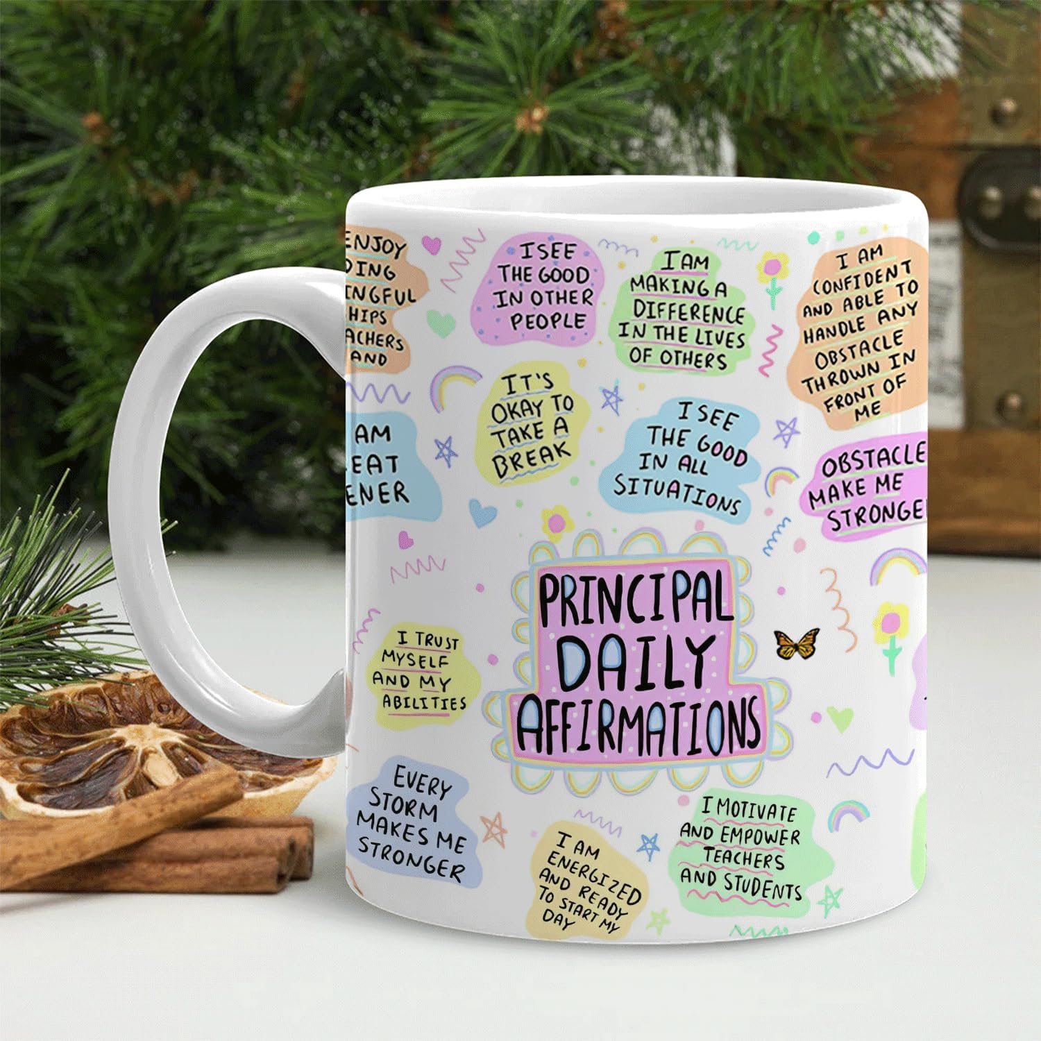 Principal Daily Affirmations Mug, Principal Appreciation Gifts Coffee Cup Ceramic, Gift for Principals, Inspirational Ceramic Coffee Tea Mug 11 oz - Image 3