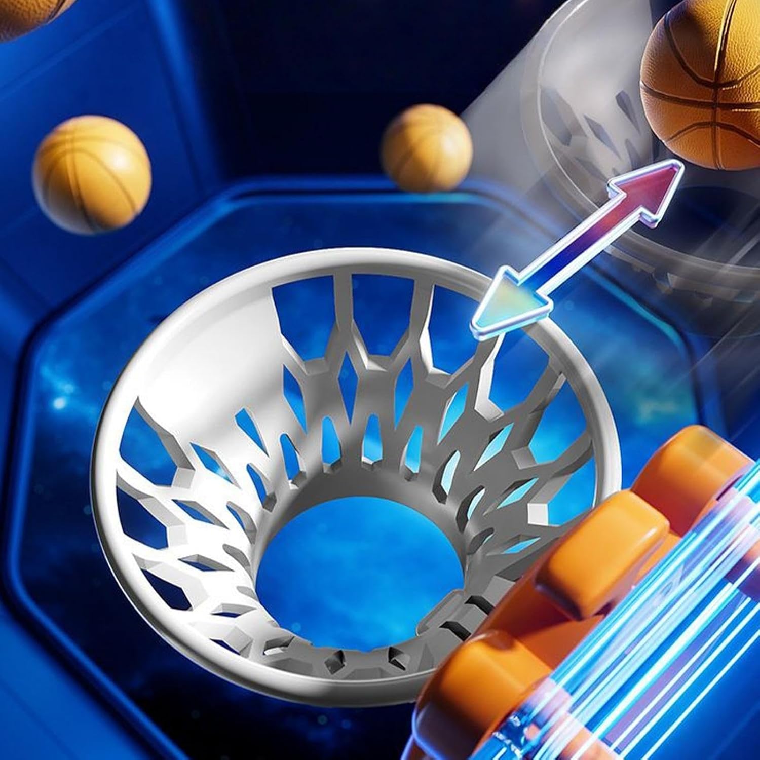 Tabletop Basketball Game, Desktop Basketball Launching Toy with 3 AA Batteries, Fun Indoor Game for Home, Office, Bedroom, School, Classroom, Kindergarten