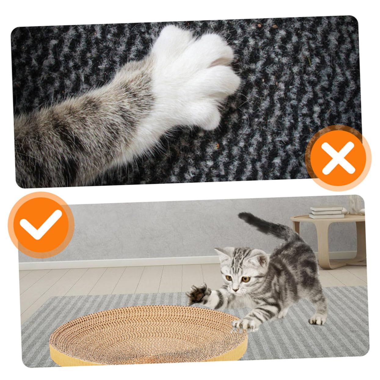 2 Stück Katzenkratzbrett Ersatz aus Papier für Katzen, Möbelschutz