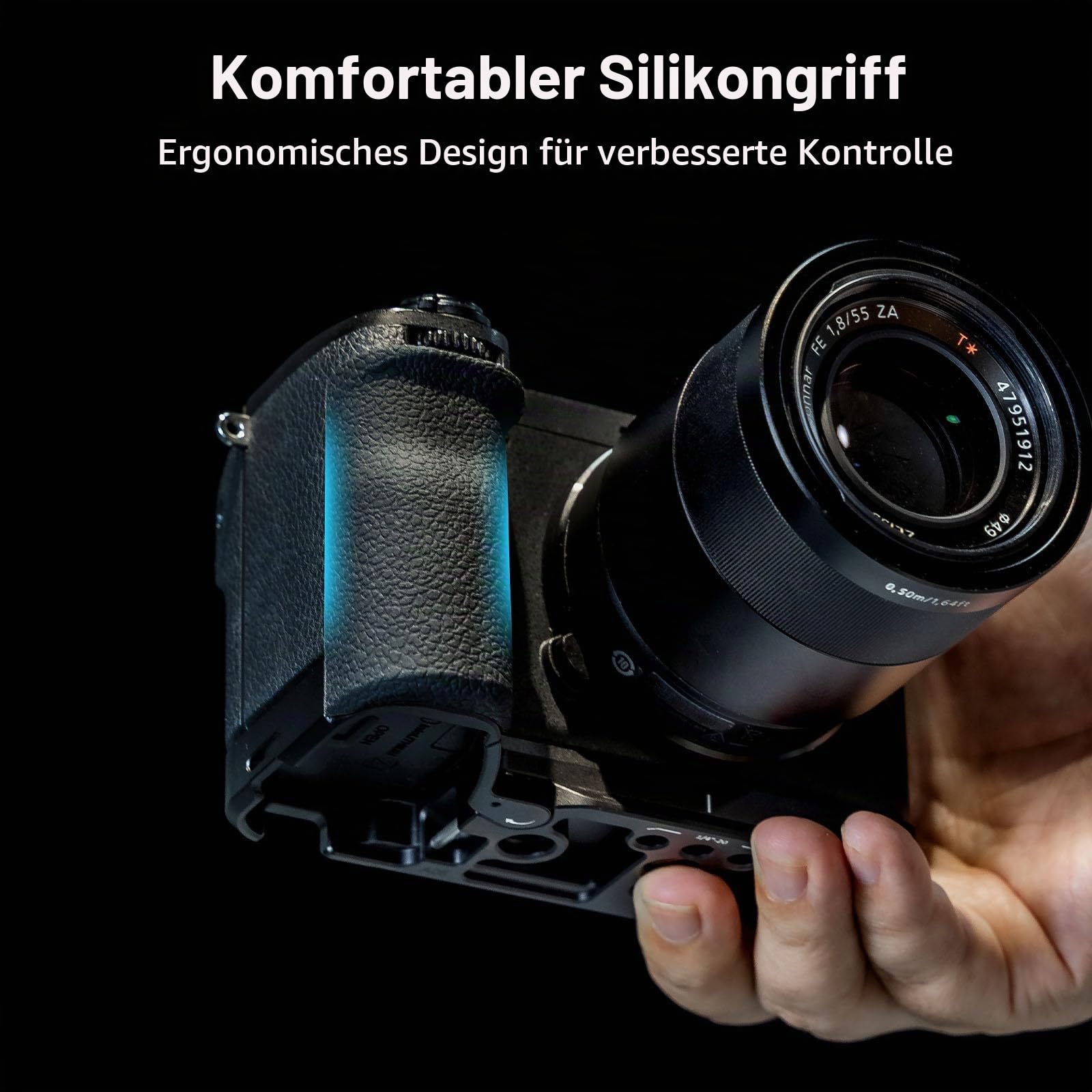 SMALLRIG A6700 Handgriff, L-förmiger Griff für die Sony Alpha 6700 Kamera, integrierte Schnellwechselplatte für Arca-Swiss, verfügt über einen Gurtschlitz zum Anbringen von Handgelenksschlaufen -5061