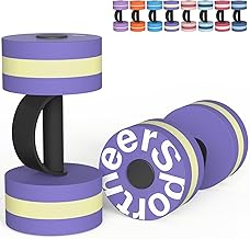 Sportneer Water Weights Aquatic Exercise Dumbbells Water Dumbbell Aerobics Workouts Set of 2 EVA Foam Pool Weights Dumbbells Set Aqua Fitness Barbells Equipment for Water Aerobics Weight Loss