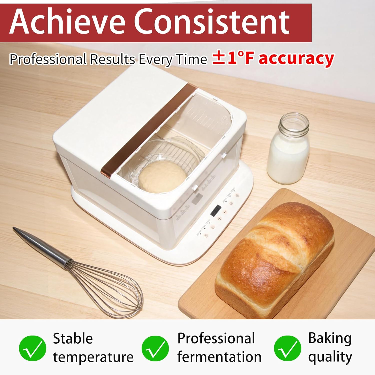 Premium Bread Proofer & Slow Cooker – 25L Capacity, 32–248℉ Digital Temp Control – Sourdough Proofing Box for Bread, Yogurt, Fermentation & Pizza，Perfect Gift for Mom & Home Baker
