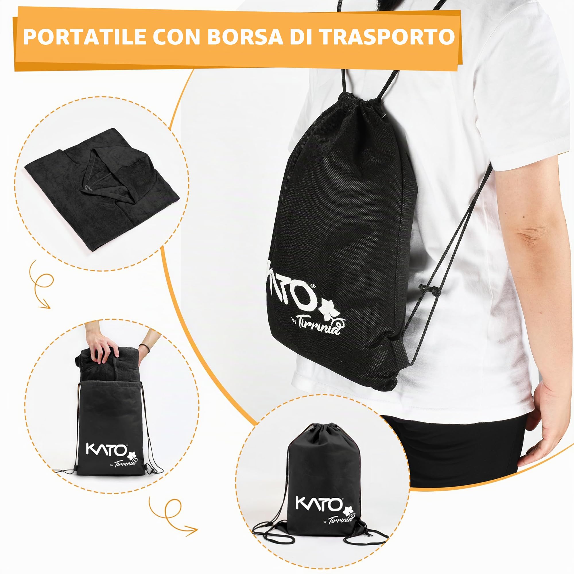 Kato Tirrinia Beach Surf Poncho con tasca, in neoprene assorbente, con fasciatoio, asciugamano poncho, per surf, nuoto, per adulti, uomini e donne