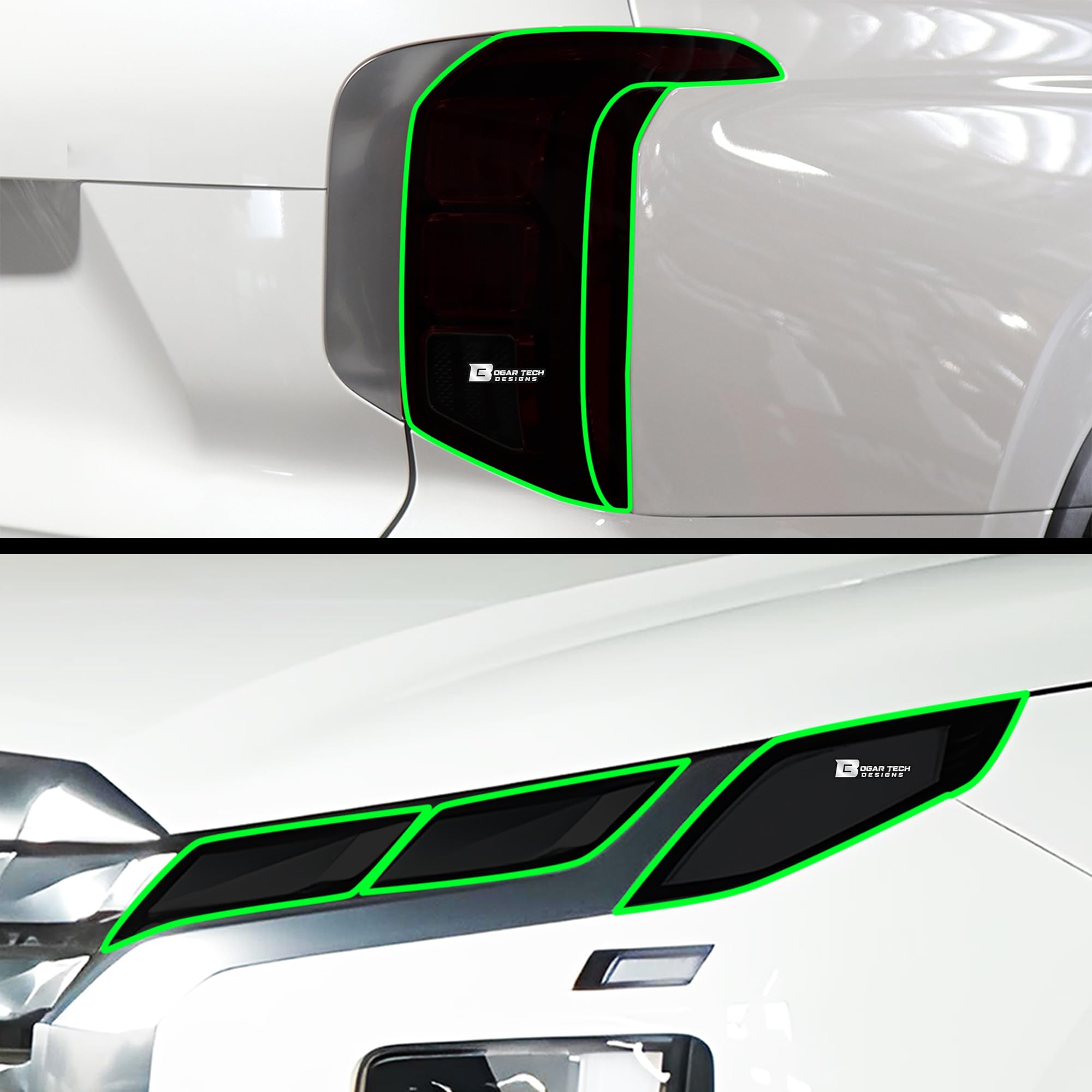 BOGAR TECH DESIGNS Full Headlight Taillight Tint Kit Compatible with Hyundai Palisade 2023-2025 Dark Smoke