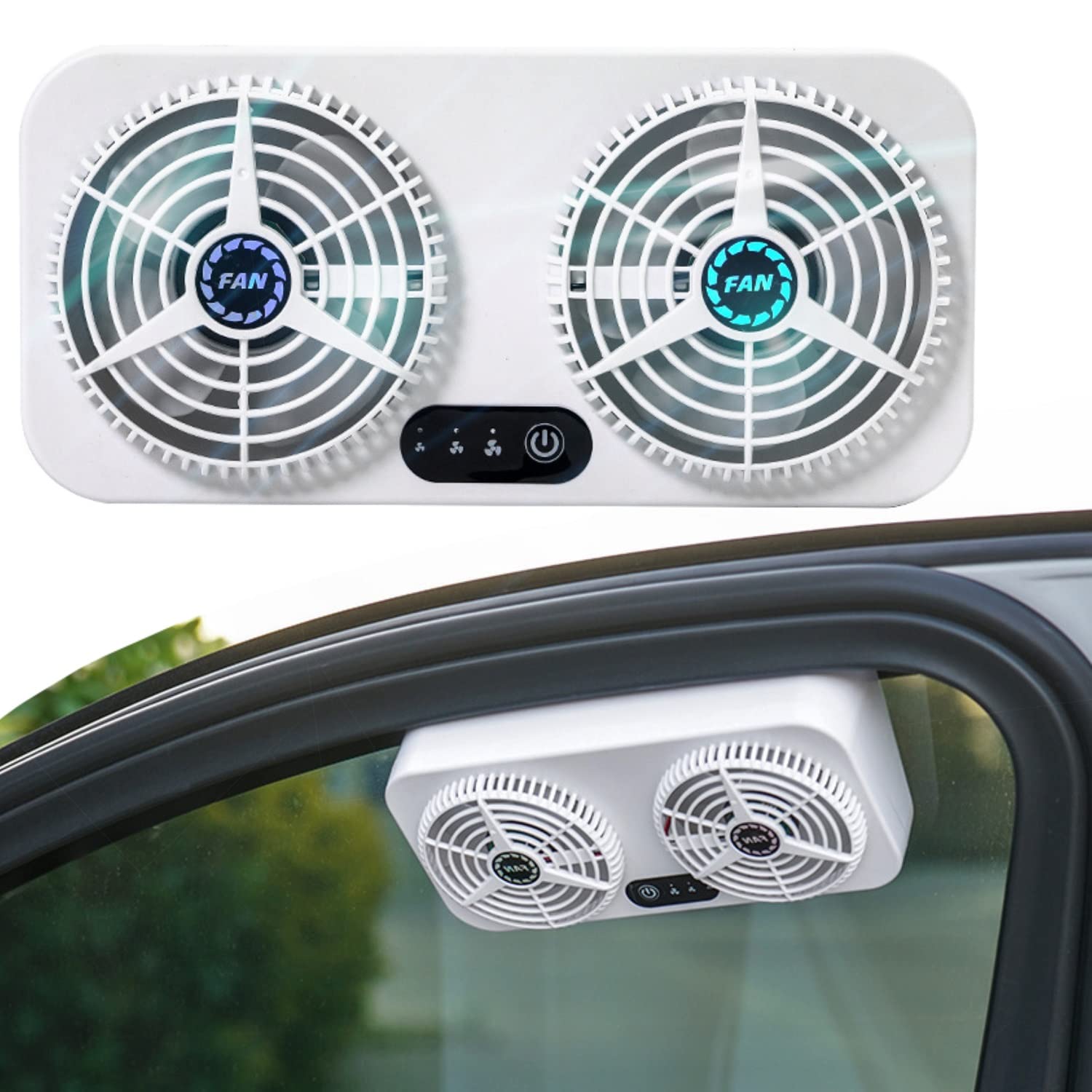 Amazon.co.jp: 車用排気ファン 換気扇 USB式車載扇風機 ツーファン 