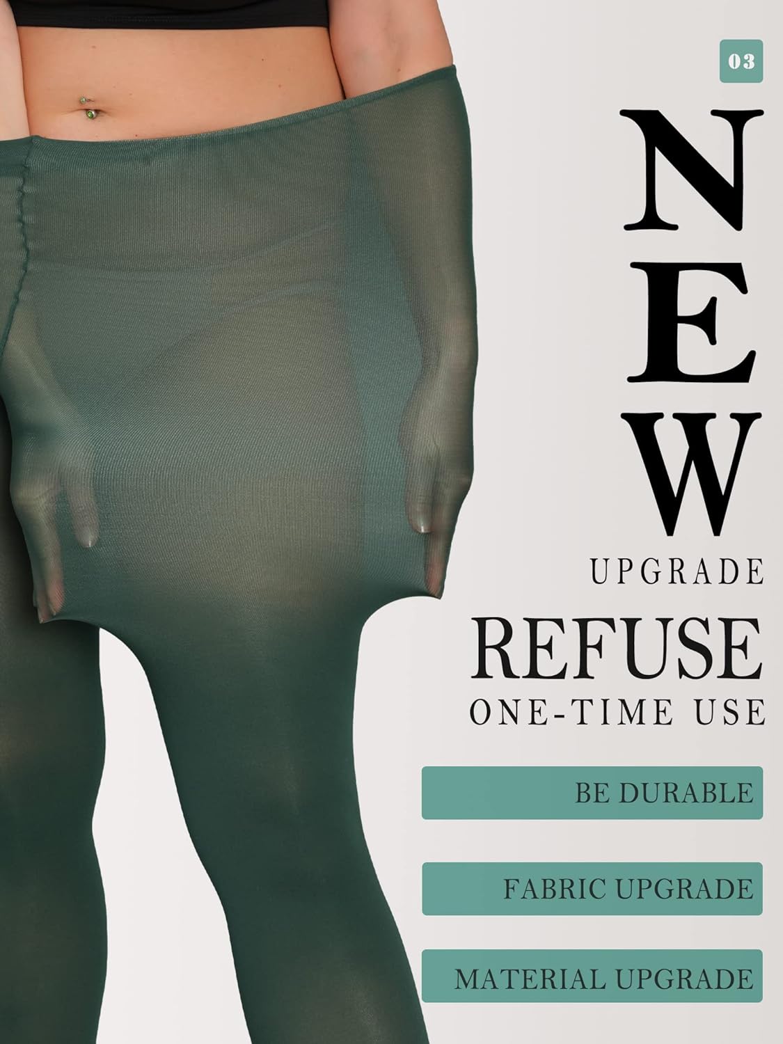 DORALLURE Oversize Plus Size Tights for Women, Solid Color Soft Footed High Waist Pantyhose - Image 4