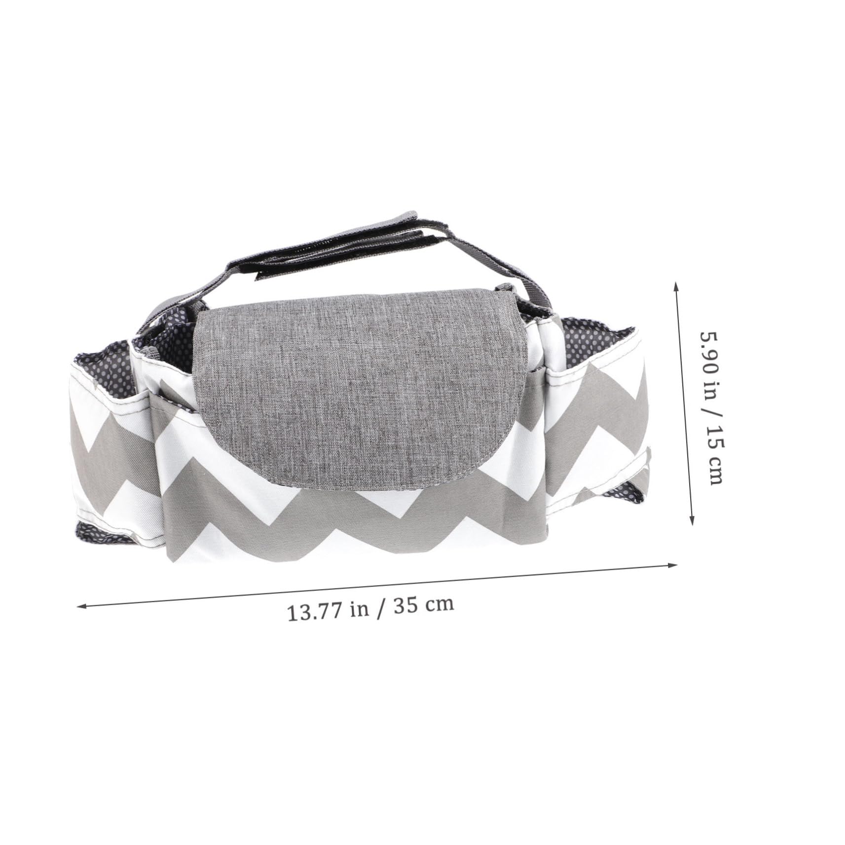 Yardwe Stroller Diaper Storage Bag Multi Functional Organizer with Insulated Bottle Holder Durable Convenient for Products Essential Pram Accessories Grey Wave