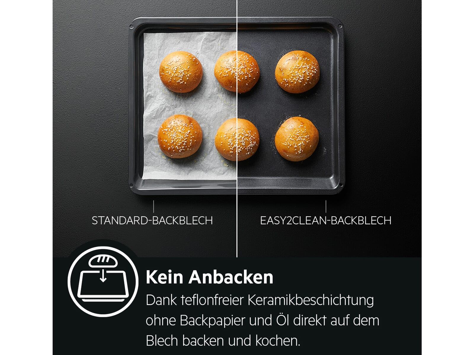 AEG Easy2Clean Brat- und Fettpfanne M9OOEC01 / Keramikbeschichtung / ohne Öl und Backpapier backen / einfache Reinigung /462 x 385 x 40 mm